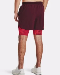SHORT DA RUNNING UNDER ARMOUR LAUNCH 5 2IN1 DARK MAROON 1380886 0600
