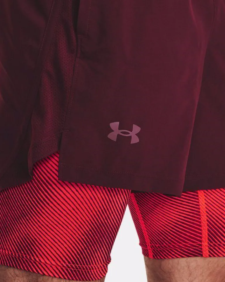 SHORT DA RUNNING UNDER ARMOUR LAUNCH 5 2IN1 DARK MAROON 1380886 0600
