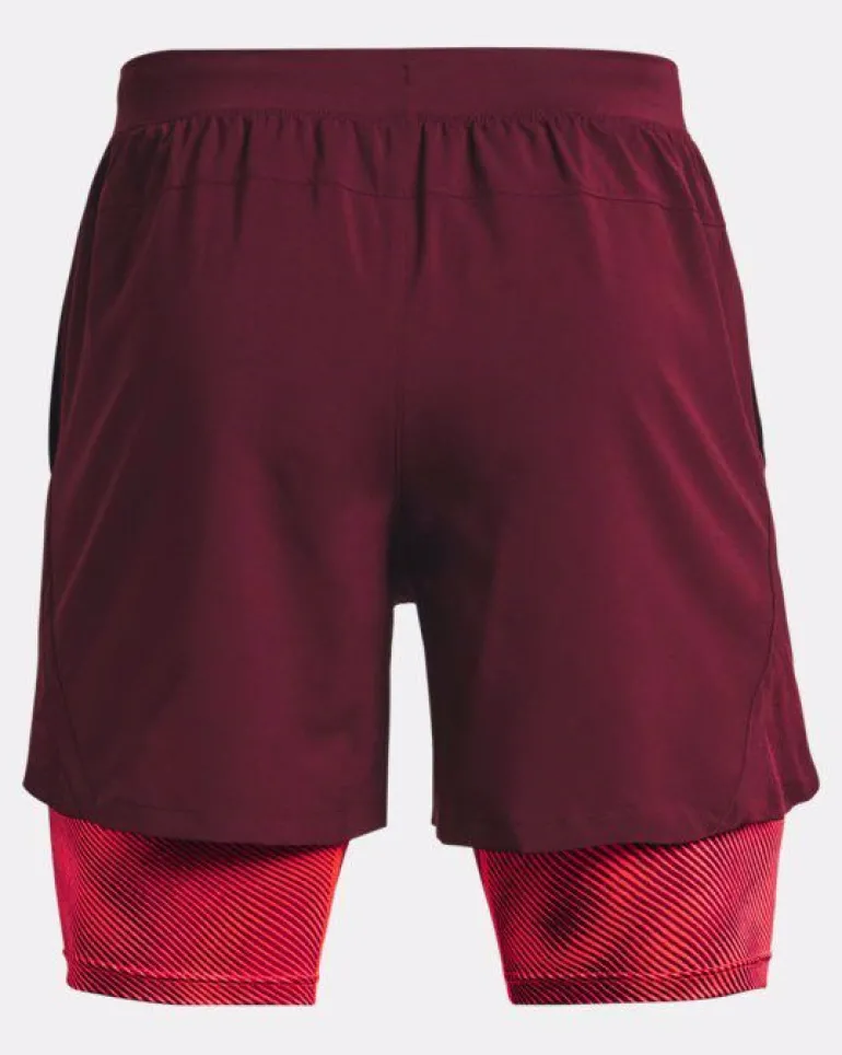 SHORT DA RUNNING UNDER ARMOUR LAUNCH 5 2IN1 DARK MAROON 1380886 0600