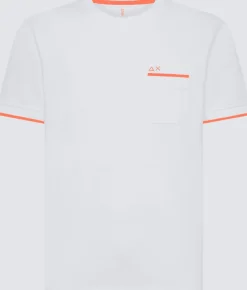 T-SHIRT A MANICA CORTA DA UOMO SUN68 PE SMALL STRIPES ON CUFFS T34124 01