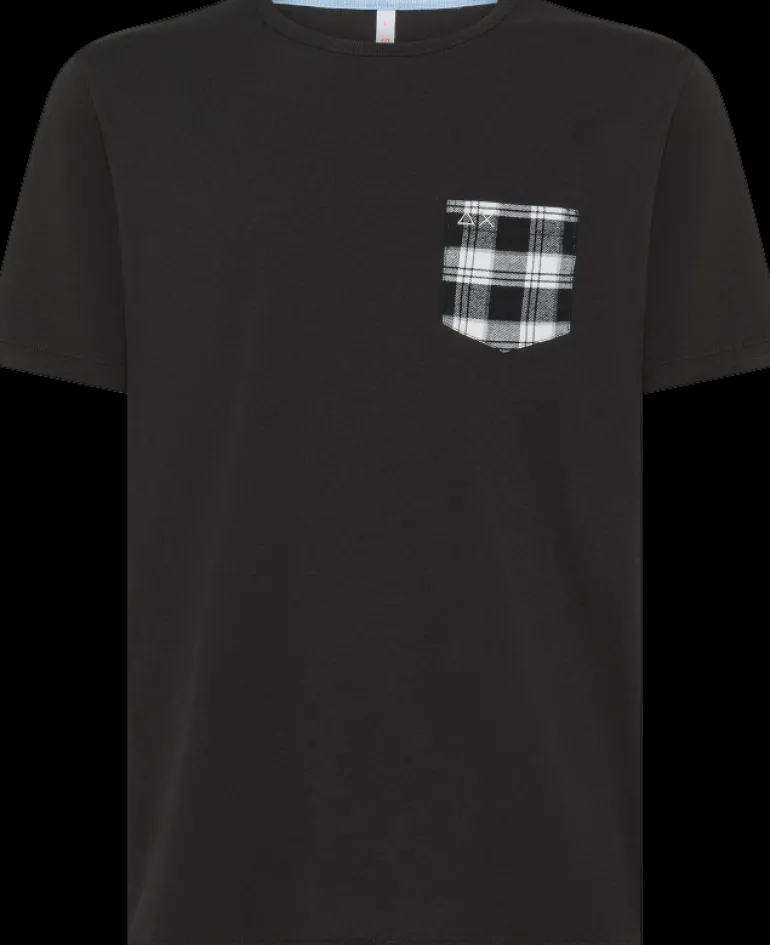 T-SHIRT A MANICA CORTA DA UOMO SUN68 POCKET FABRIC NERO T44106 11