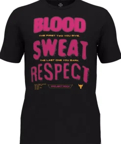 T-SHIRT A MANICA CORTA DA UOMO UNDER ARMOUR PJT RCK BSR GRAPHIC BLACK 1383304 001