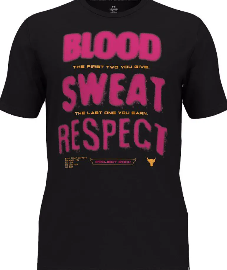 T-SHIRT A MANICA CORTA DA UOMO UNDER ARMOUR PJT RCK BSR GRAPHIC BLACK 1383304 001