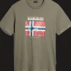 T-SHIRT A MANICA CORTA DA UOMO NAPAPIJRI S-GUIRO GREEN LICHEN NP0A4H22 GAE