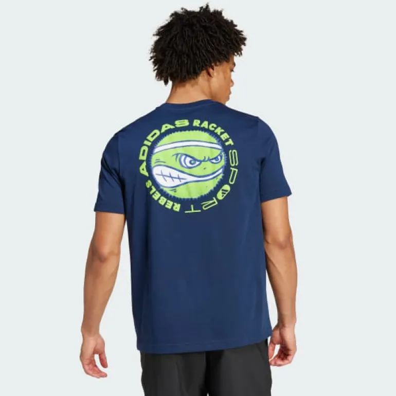 T-SHIRT A MANICA CORTA DA TENNIS DA UOMO ADIDAS RACKET T COLLEGIATE IW0145
