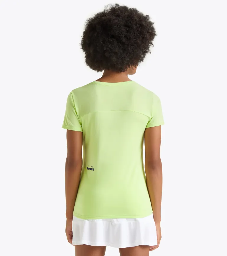 T-SHIRT A MANICA CORTA DA TENNIS DA DONNA DIADORA TENNIS SHADOW LIME 102.180774 70329