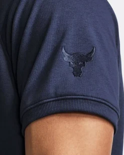 T-SHIRT A MANICA CORTA DA UOMO UNDER ARMOUR PROJECT ROCK TERRY GYM TOP HUSHED BLUE 1380177 0480
