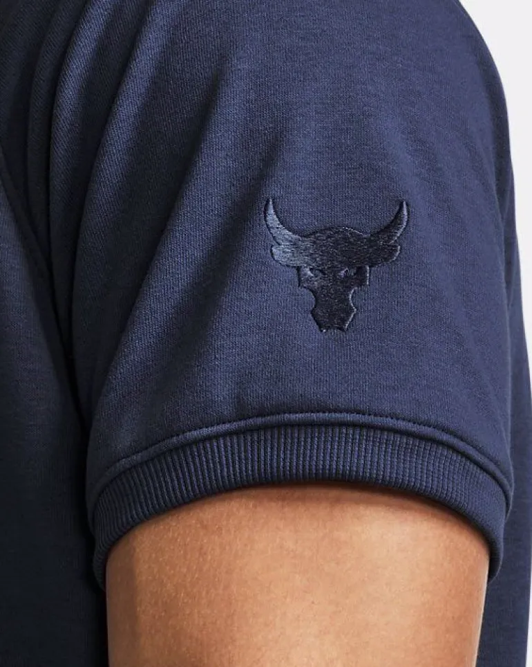 T-SHIRT A MANICA CORTA DA UOMO UNDER ARMOUR PROJECT ROCK TERRY GYM TOP HUSHED BLUE 1380177 0480
