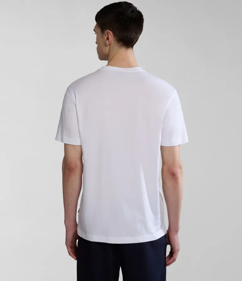 T-SHIRT A MANICA CORTA DA UOMO NAPAPIJRI S-KASBA BRIGHT WHITE NP0A4HQQ 002