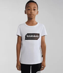 T-SHIRT A MANICA CORTA JUNIOR NAPAPIJRI K S-KITIK BRIGHT WHITE NP0A4HTF 002
