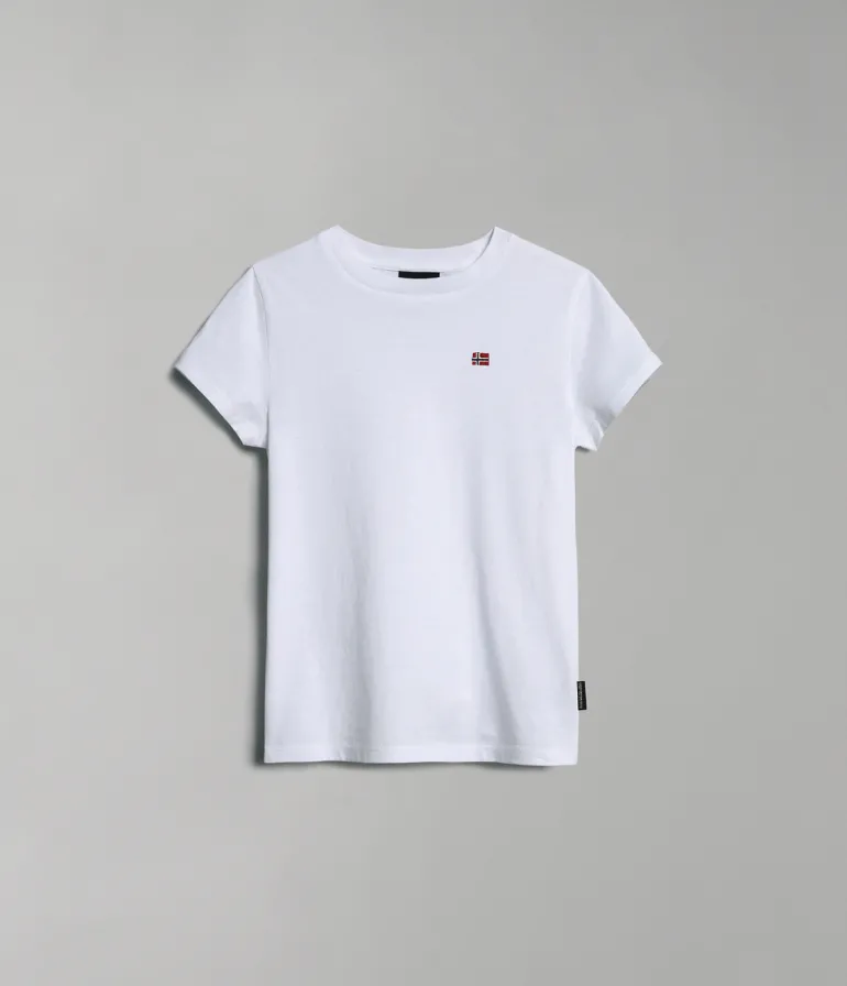 T-SHIRT A MANICA CORTA JUNIOR NAPAPIJRI SALIS 2 BRIGHT WHITE NP0A4GEH 002