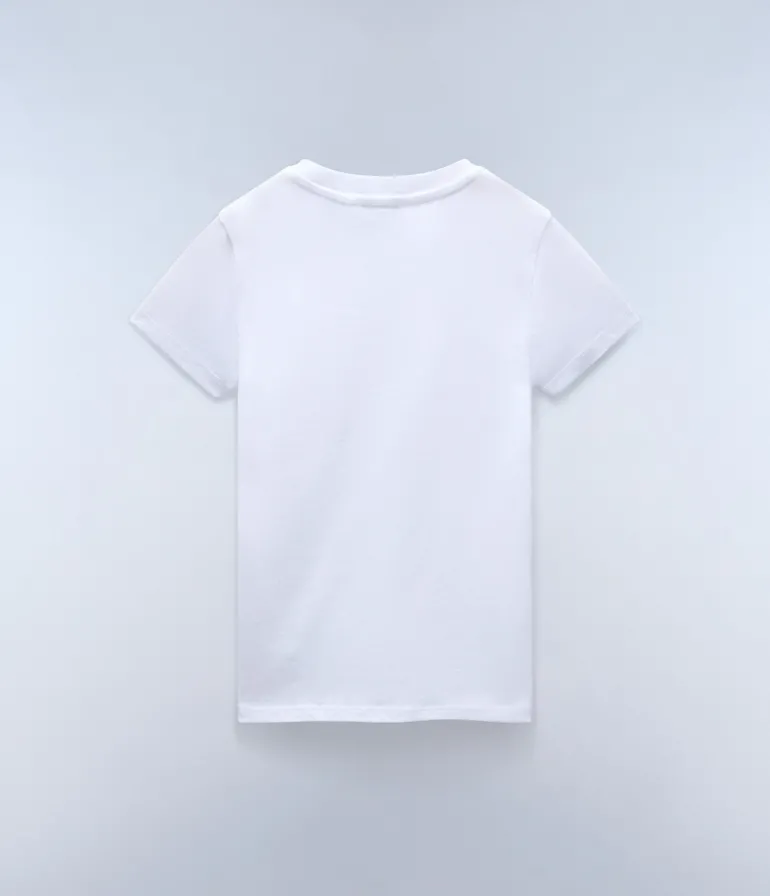T-SHIRT A MANICA CORTA JUNIOR NAPAPIJRI SALIS 2 BRIGHT WHITE NP0A4GEH 002