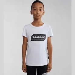 T-SHIRT A MANICA CORTA JUNIOR NAPAPIJRI K S-KITIK BRIGHT WHITE NP0A4HTF 002