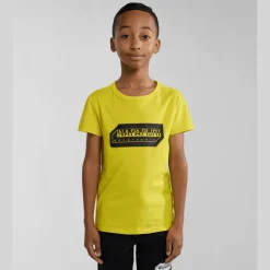 T-SHIRT A MANICA CORTA JUNIOR NAPAPIJRI K S-KITIK YELLOW VISIBLE NP0A4HTF Y1K
