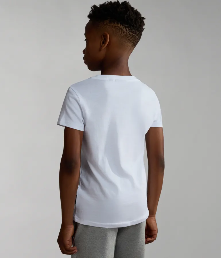 T-SHIRT A MANICA CORTA JUNIOR NAPAPIJRI SALIS 2 BRIGHT WHITE NP0A4GEH 002