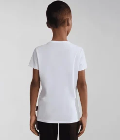 T-SHIRT A MANICA CORTA JUNIOR NAPAPIJRI K S-KITIK BRIGHT WHITE NP0A4HTF 002