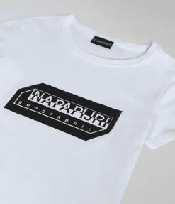 T-SHIRT A MANICA CORTA JUNIOR NAPAPIJRI K S-KITIK BRIGHT WHITE NP0A4HTF 002
