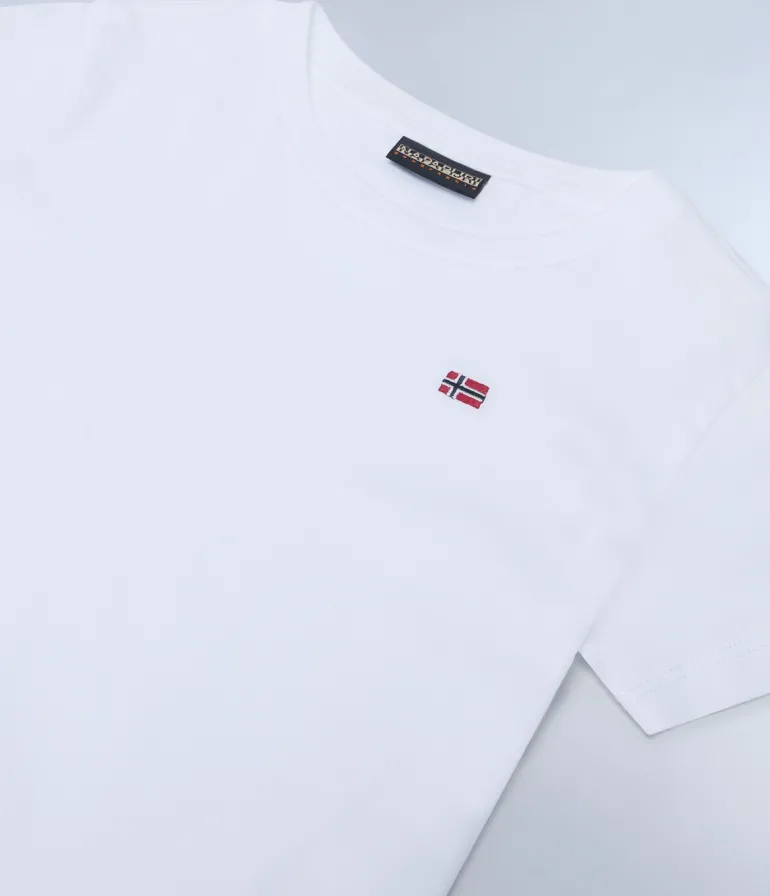 T-SHIRT A MANICA CORTA JUNIOR NAPAPIJRI SALIS 2 BRIGHT WHITE NP0A4GEH 002