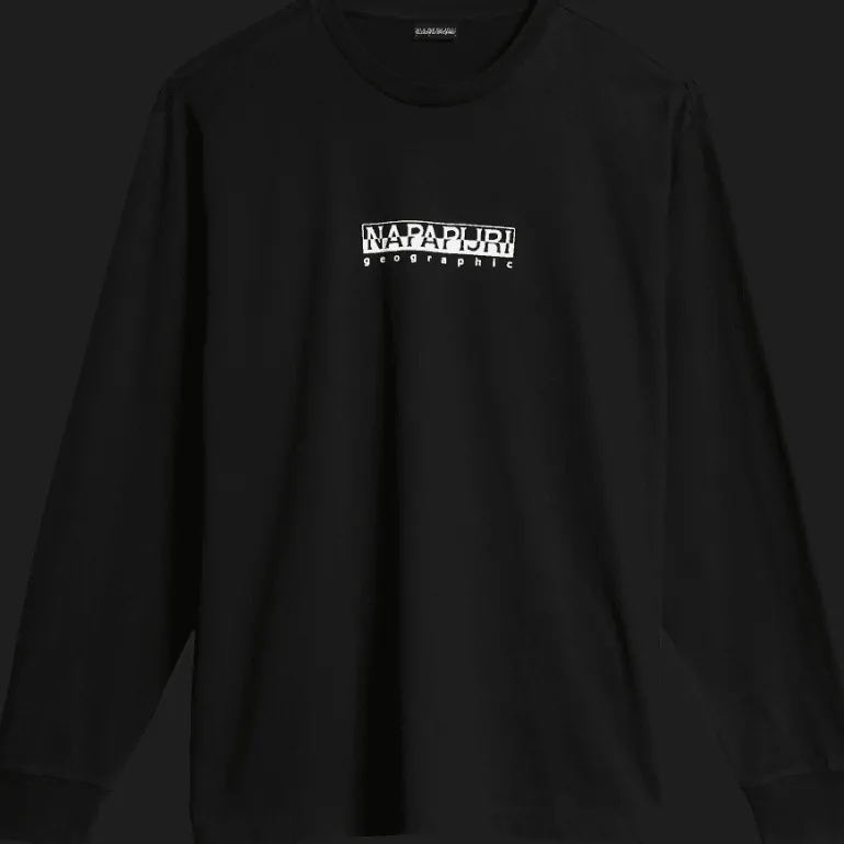 T-SHIRT A MANICA LUNGA DA UOMO NAPAPIJRI S-BOX LS 3 BLACK NP0A4GK7 041
