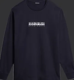 T-SHIRT A MANICA LUNGA DA UOMO NAPAPIJRI S-BOX LS 3 BLU MARINE NP0A4GK7 176