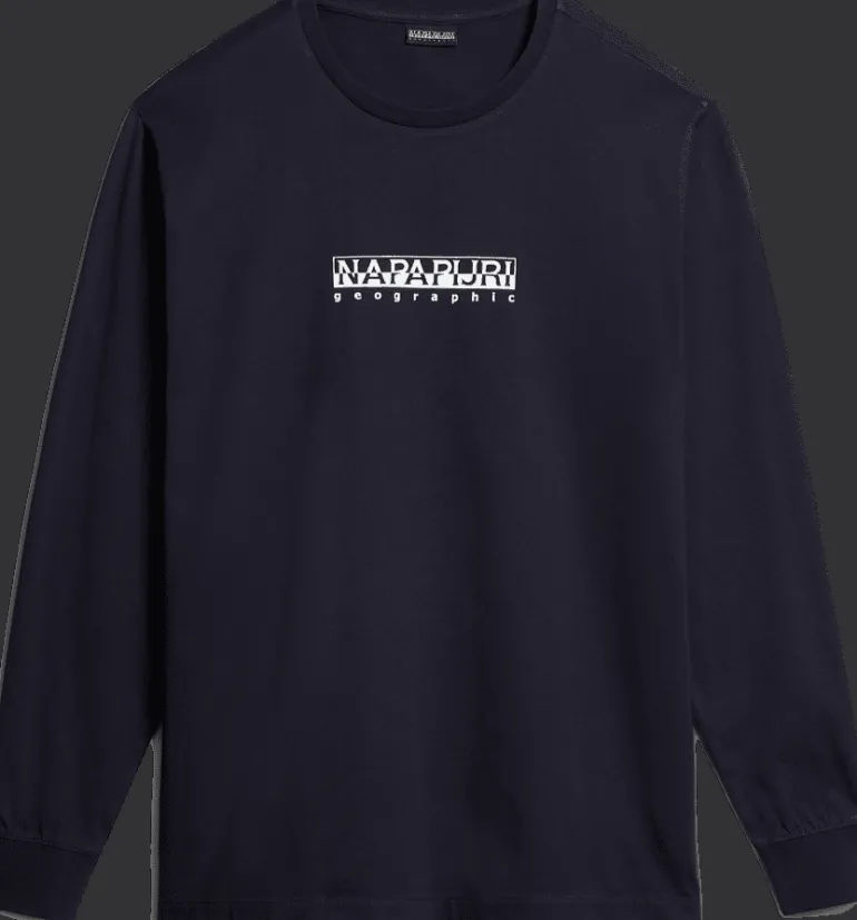 T-SHIRT A MANICA LUNGA DA UOMO NAPAPIJRI S-BOX LS 3 BLU MARINE NP0A4GK7 176