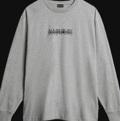 T-SHIRT A MANICA LUNGA DA UOMO NAPAPIJRI S-BOX LS 3 MED GREY MEL NP0A4GK7 160