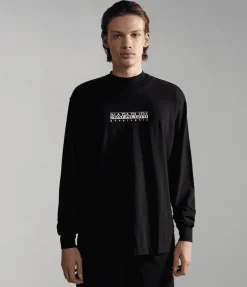 T-SHIRT A MANICA LUNGA DA UOMO NAPAPIJRI S-BOX LS 3 BLACK  NP0A4GK7 041