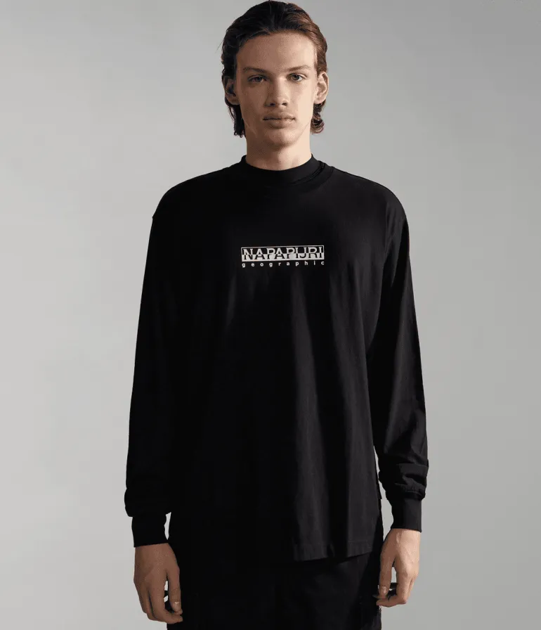 T-SHIRT A MANICA LUNGA DA UOMO NAPAPIJRI S-BOX LS 3 BLACK NP0A4GK7 041
