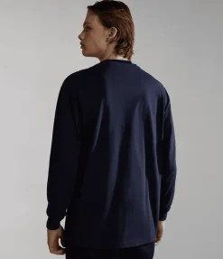 T-SHIRT A MANICA LUNGA DA UOMO NAPAPIJRI S-BOX LS 3 BLU MARINE NP0A4GK7 176