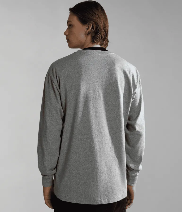 T-SHIRT A MANICA LUNGA DA UOMO NAPAPIJRI S-BOX LS 3 MED GREY MEL NP0A4GK7 160