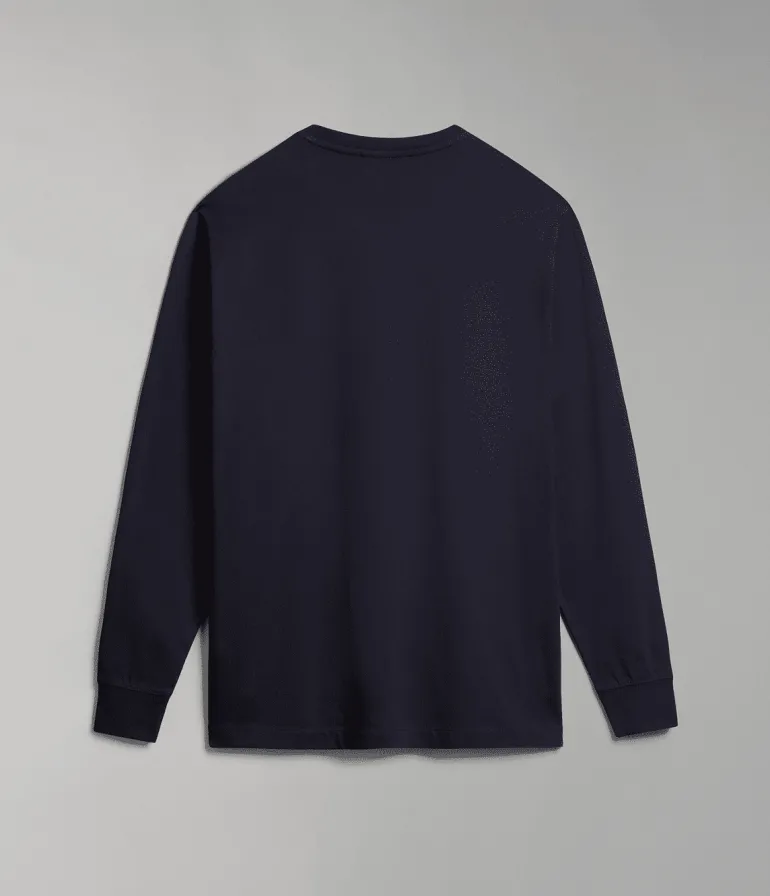 T-SHIRT A MANICA LUNGA DA UOMO NAPAPIJRI S-BOX LS 3 BLU MARINE NP0A4GK7 176