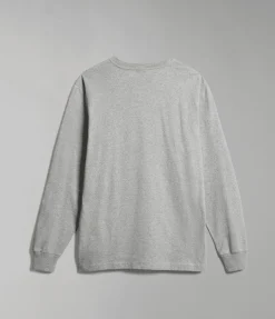 T-SHIRT A MANICA LUNGA DA UOMO NAPAPIJRI S-BOX LS 3 MED GREY MEL NP0A4GK7 160