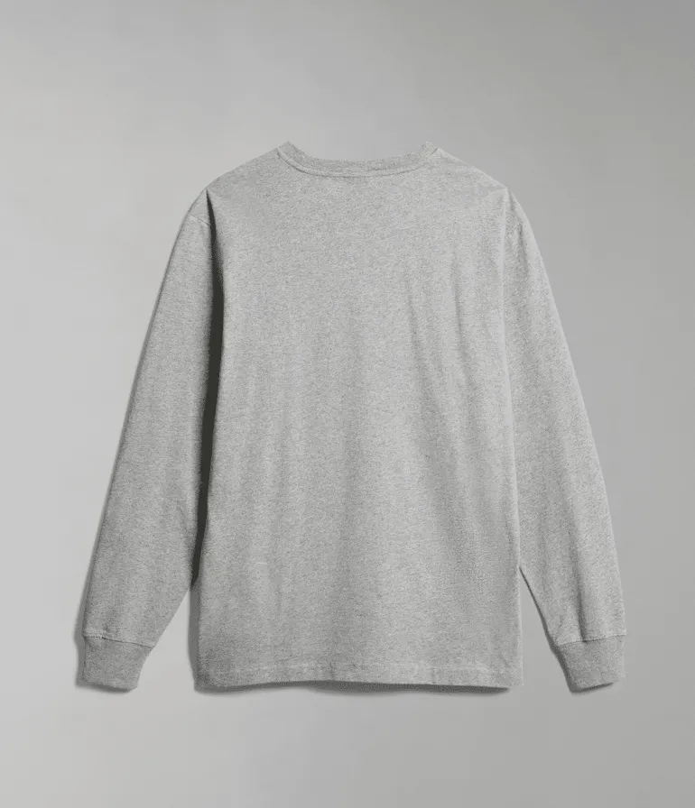 T-SHIRT A MANICA LUNGA DA UOMO NAPAPIJRI S-BOX LS 3 MED GREY MEL NP0A4GK7 160