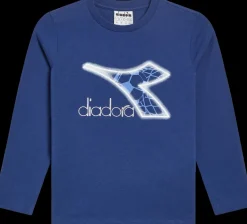 T-SHIRT A MANICA LUNGA JUNIOR DIADORA LOGO SALTIRE NAVY 102.181439 60024