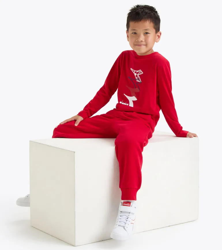 T-SHIRT A MANICA LUNGA JUNIOR DIADORA LOGO RED SALSA 102.181439 45080