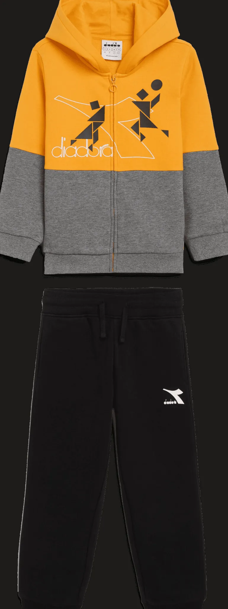 TUTA JUNIOR DIADORA TRACKSUIT HD FZ TWISTER 102.178704 40015 ARANCIO/GRIGIA/BLU